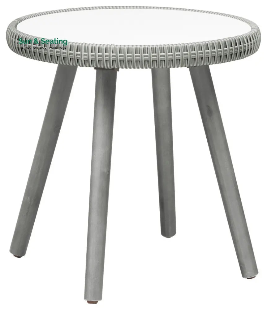 Orek Outdoor Patio Seating Set 2 Chairs and 1 Table Set (Grey + White) Coffee Table Sets