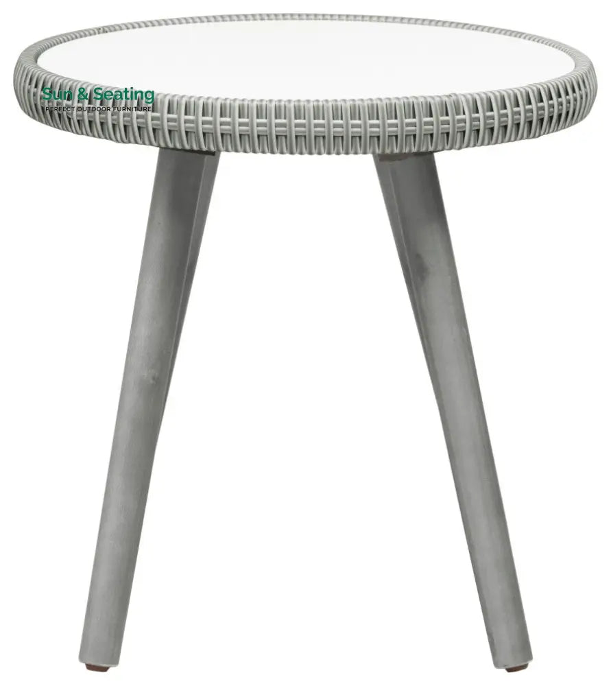 Orek Outdoor Patio Seating Set 2 Chairs and 1 Table Set (Grey + White) Coffee Table Sets