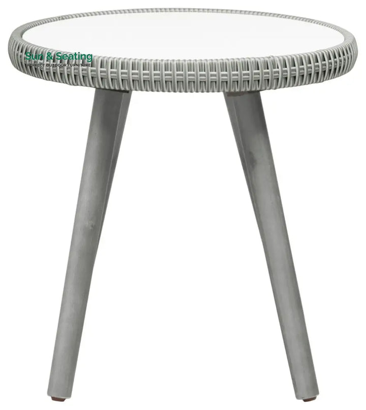 Orek Outdoor Patio Seating Set 2 Chairs and 1 Table Set (Grey + White) Coffee Table Sets