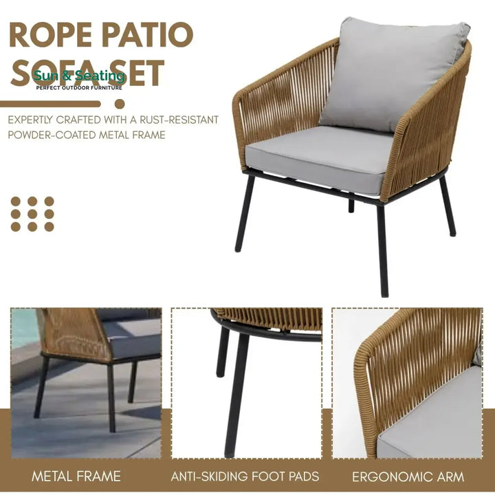Oriana 5-Seater Outdoor All-Weather Rope Sofa Set Sofa Set