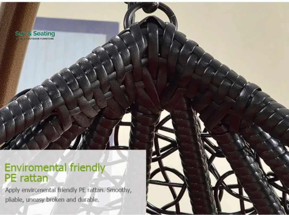 Orlanda Single Seater Hanging Swing With Stand For Balcony Garden Swing (Black) Swings