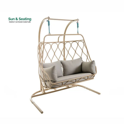 Ortis Double Seater Hanging Swing With Stand For Balcony Garden Swing Honey Swings