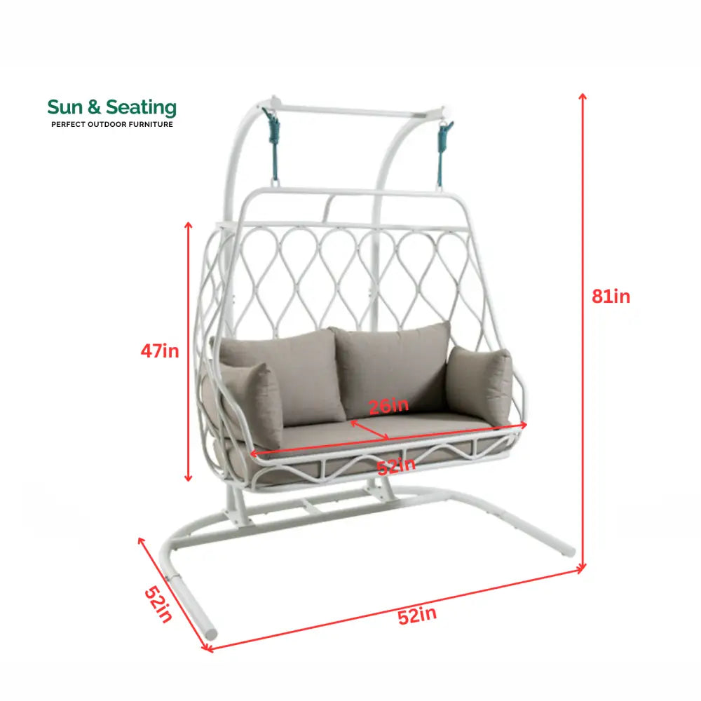 Ortis Double Seater Hanging Swing With Stand For Balcony Garden Swing Swings
