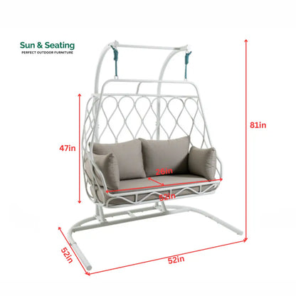 Ortis Double Seater Hanging Swing With Stand For Balcony Garden Swing Swings