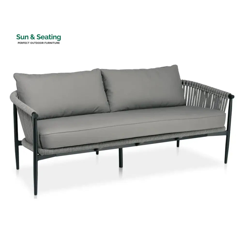 Ossani Outdoor Sofa Set 2 Seater 2 Single seater and 1 Center Table (Grey) Braided &amp; Rope Sofa Sets