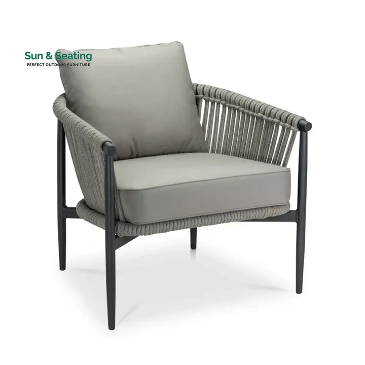 Ossani Outdoor Sofa Set 2 Seater 2 Single seater and 1 Center Table (Grey) Braided &amp; Rope Sofa Sets