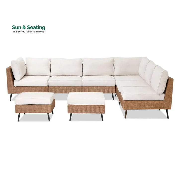 Ottilie Outdoor Rattan Wicker 8-Seater Sofa Set Sofa Set