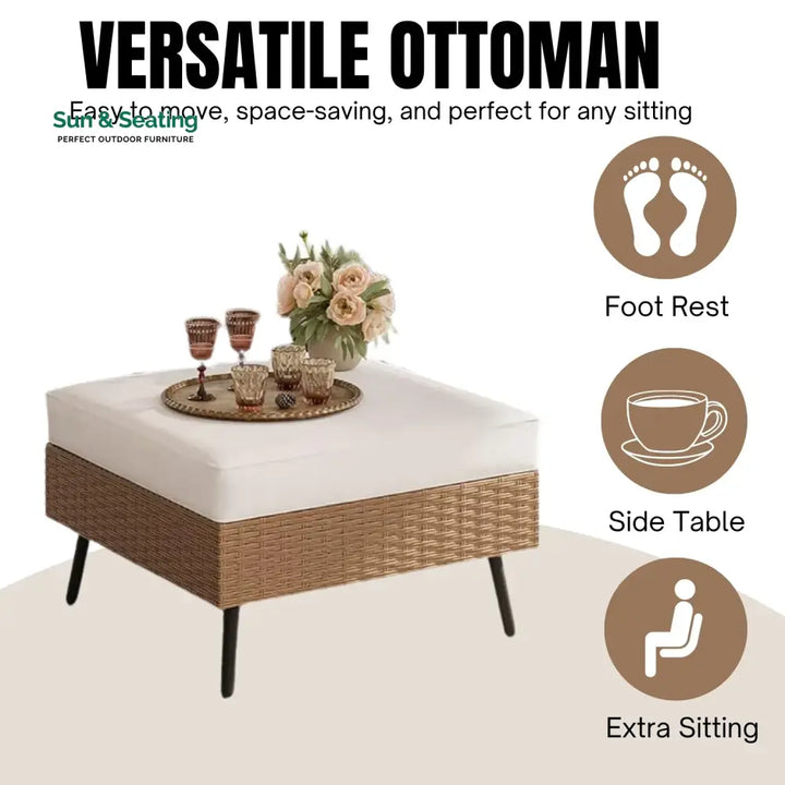 Ottilie Outdoor Rattan Wicker 8-Seater Sofa Set Sofa Set