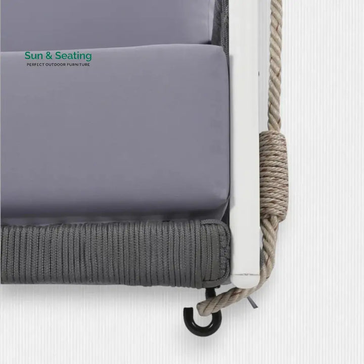 Outdoor Rope Swing 2-Person Hanging Chair Weatherproof Porch Swing Swing