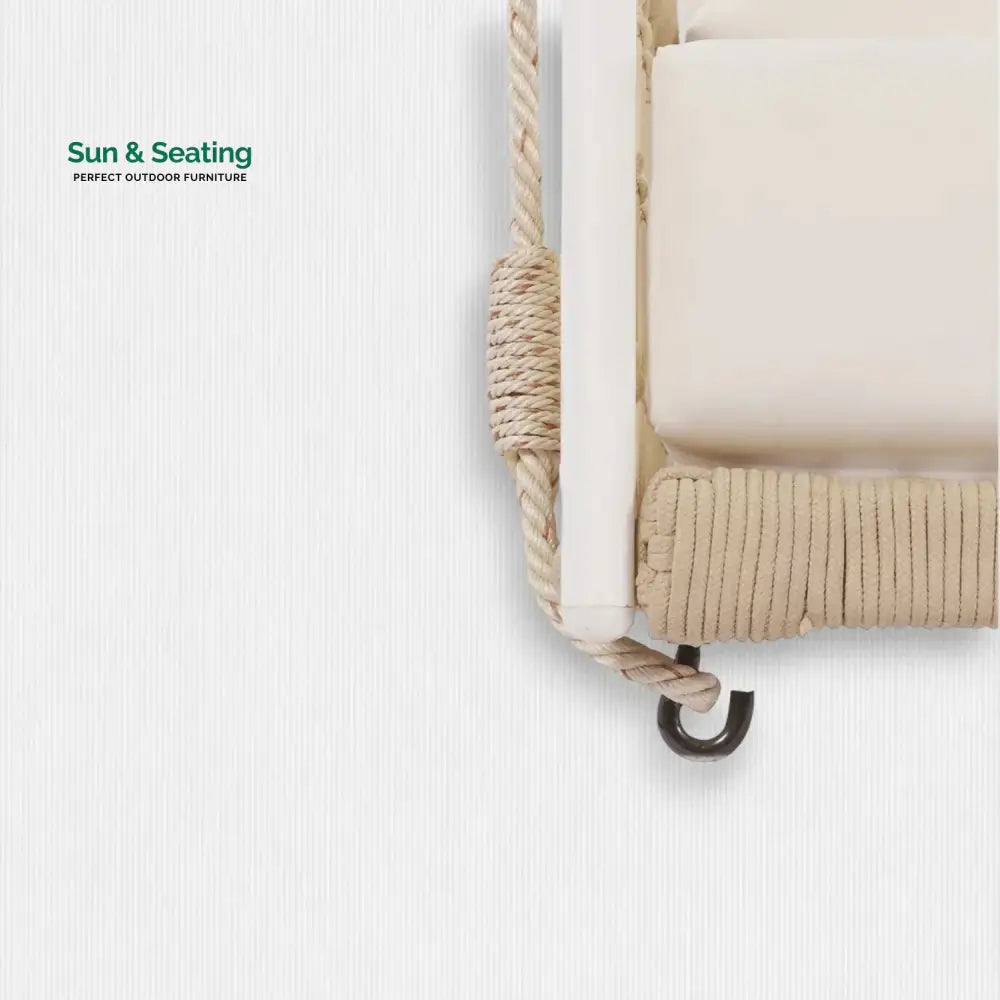Outdoor Rope Swing 2-Person Hanging Chair Weatherproof Porch Swing Swing