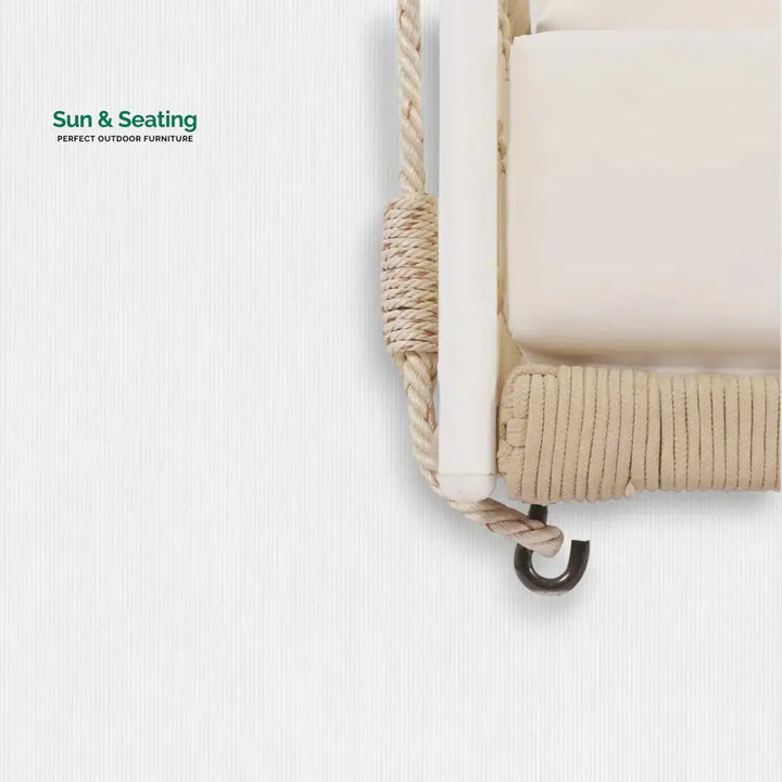 Outdoor Rope Swing 2-Person Hanging Chair Weatherproof Porch Swing Swing