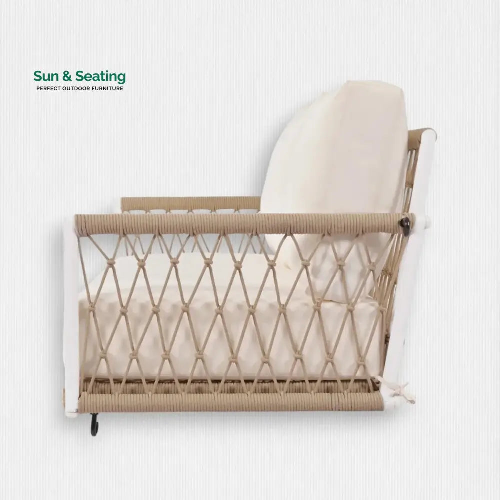 Outdoor Rope Swing 2-Person Hanging Chair Weatherproof Porch Swing Swing
