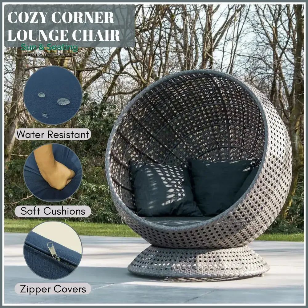 Outdoor Single Seater Basket Swing For Balcony &amp; Garden Egg Chair