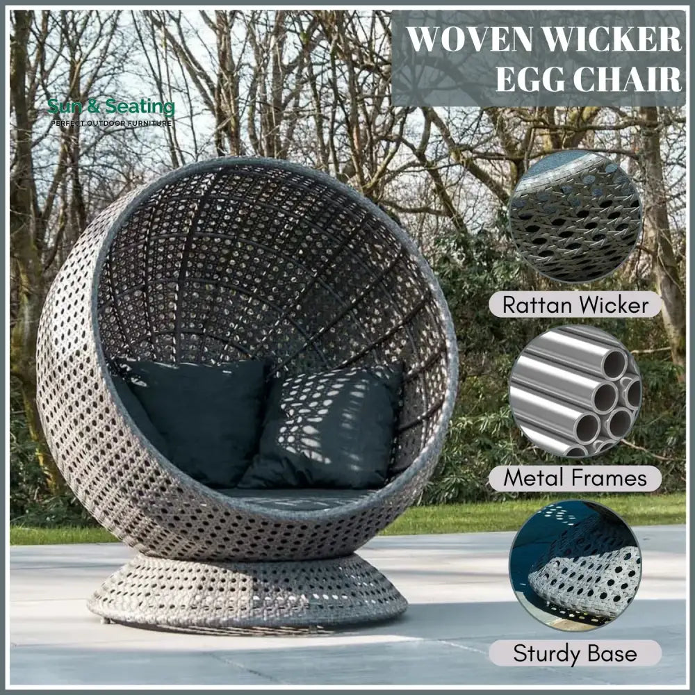 Outdoor Single Seater Basket Swing For Balcony &amp; Garden Egg Chair