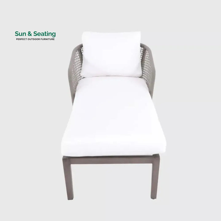 Outdoor Single Seater Patio Daybed with Handwoven Rope Daybed