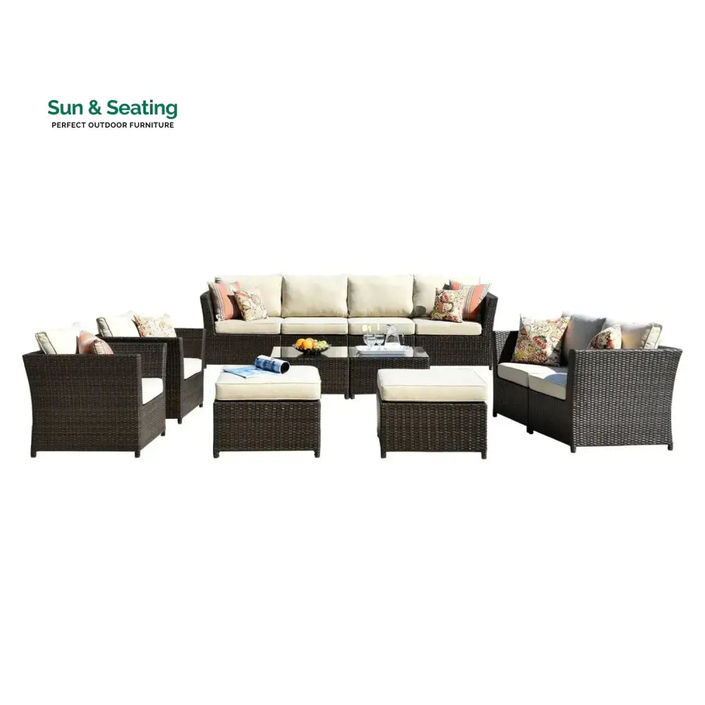 Outdoor Wicker 10 Seater Sectional Sofa Set Sofa Set