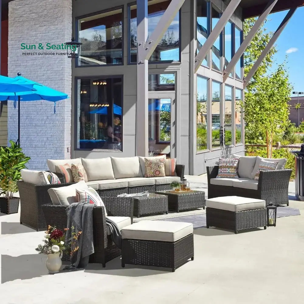 Outdoor Wicker 10 Seater Sectional Sofa Set Sofa Set