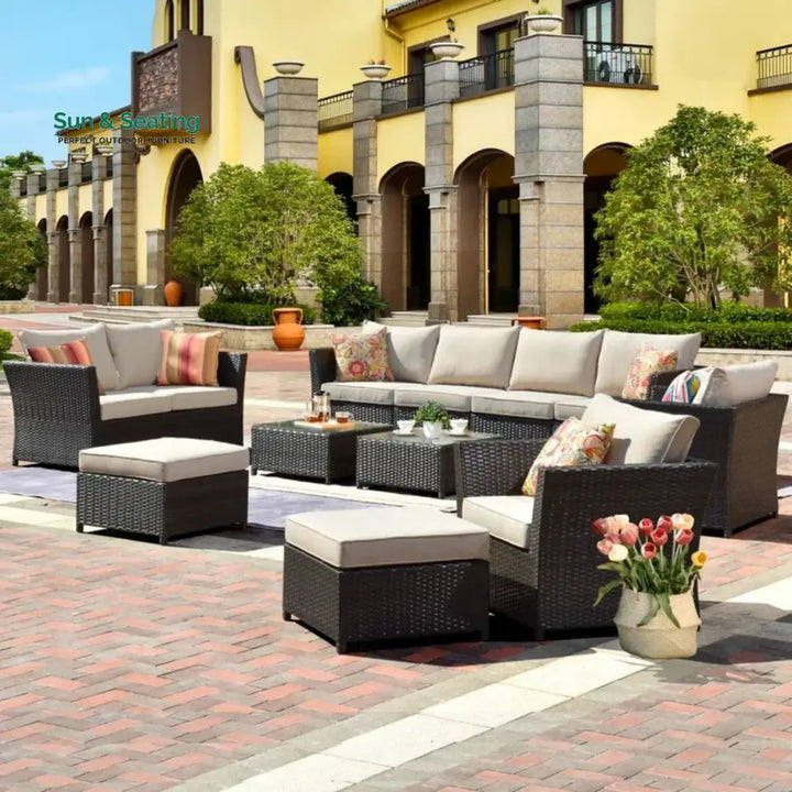 Outdoor Wicker 10 Seater Sectional Sofa Set Sofa Set