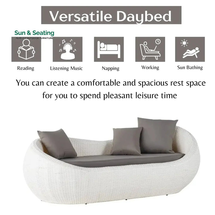 Outdoor Wicker 2 Seater Patio Garden Daybed Daybed