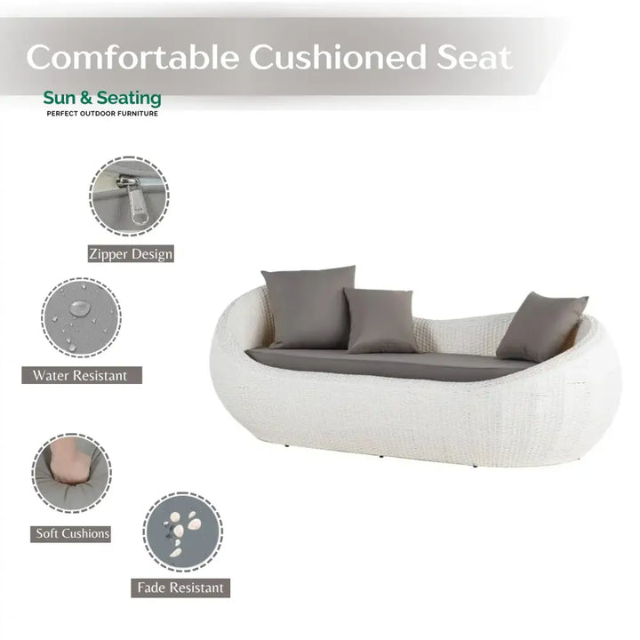 Outdoor Wicker 2 Seater Patio Garden Daybed Daybed