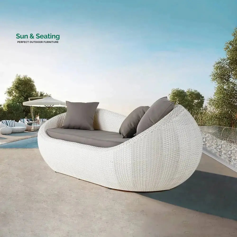 Outdoor Wicker 2 Seater Patio Garden Daybed Daybed