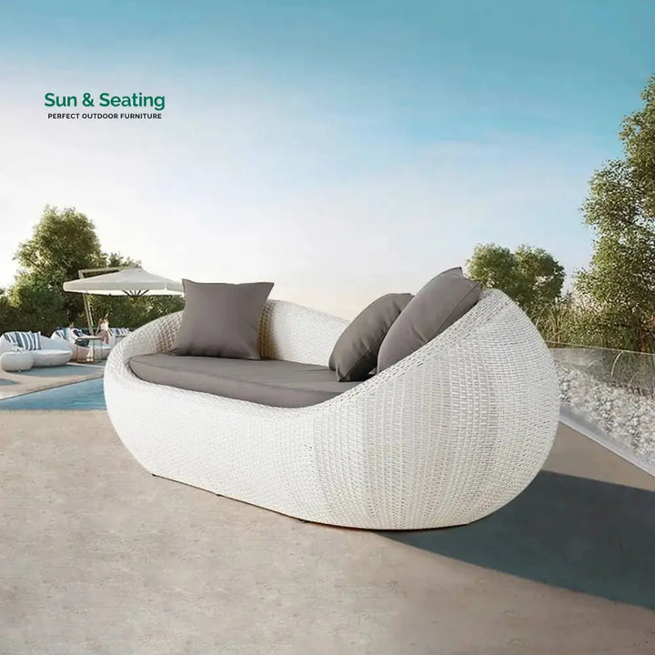Outdoor Wicker 2 Seater Patio Garden Daybed Daybed