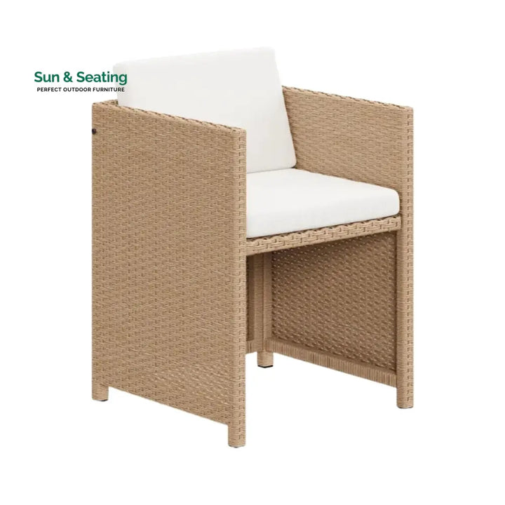 Outdoor Wicker 5-Piece Bar Set with Glass Top Table &amp; Ottomans Bar Set