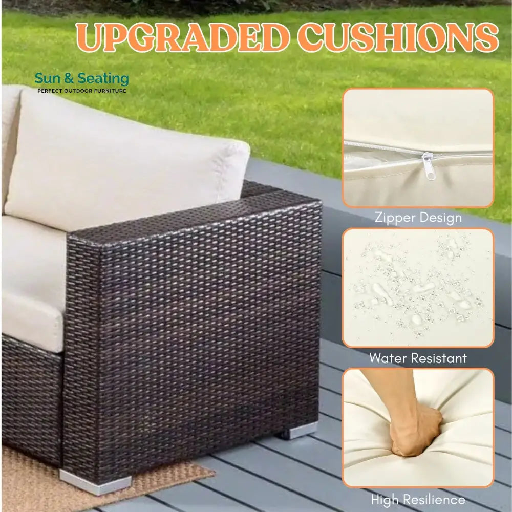 Outdoor Wicker 7-Seater Sofa Set Sofa Set