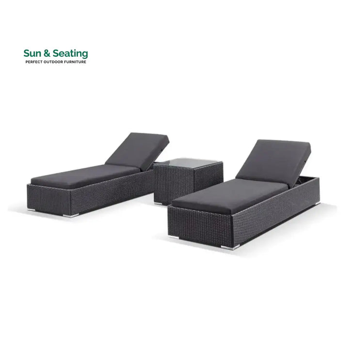 Outdoor Wicker Lounge Chairs Set of 2 Lounger Set