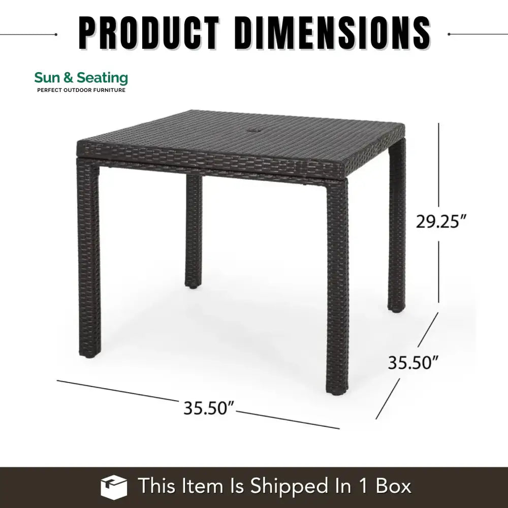 Outdoor Wicker Patio Wicker Coffee Table (Dark Brown) Table
