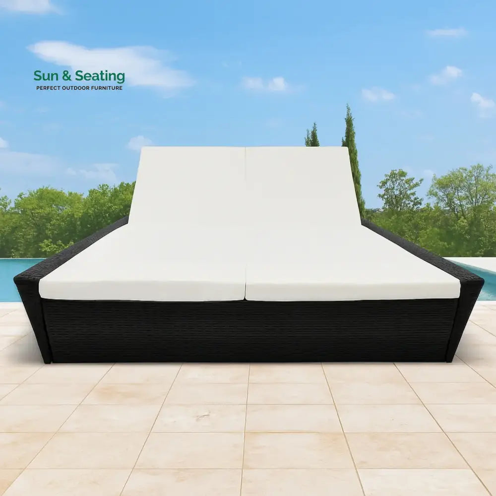 Outdoor Wicker Patio Double Seater Recliner Daybed Daybed