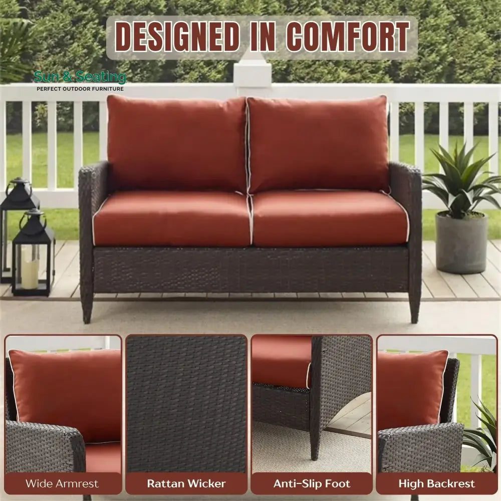 Outdoor Wicker Single Seater Loveseat Sofa Sofa Set