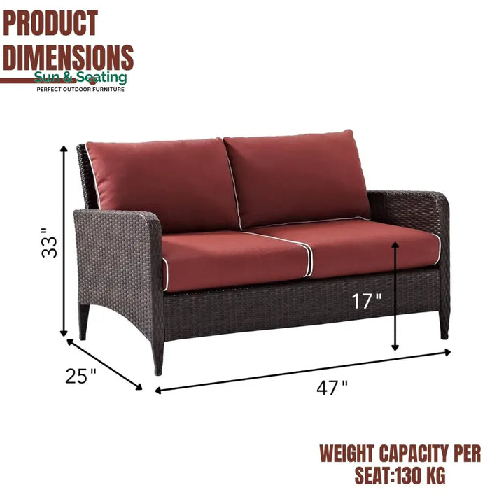Outdoor Wicker Single Seater Loveseat Sofa Sofa Set