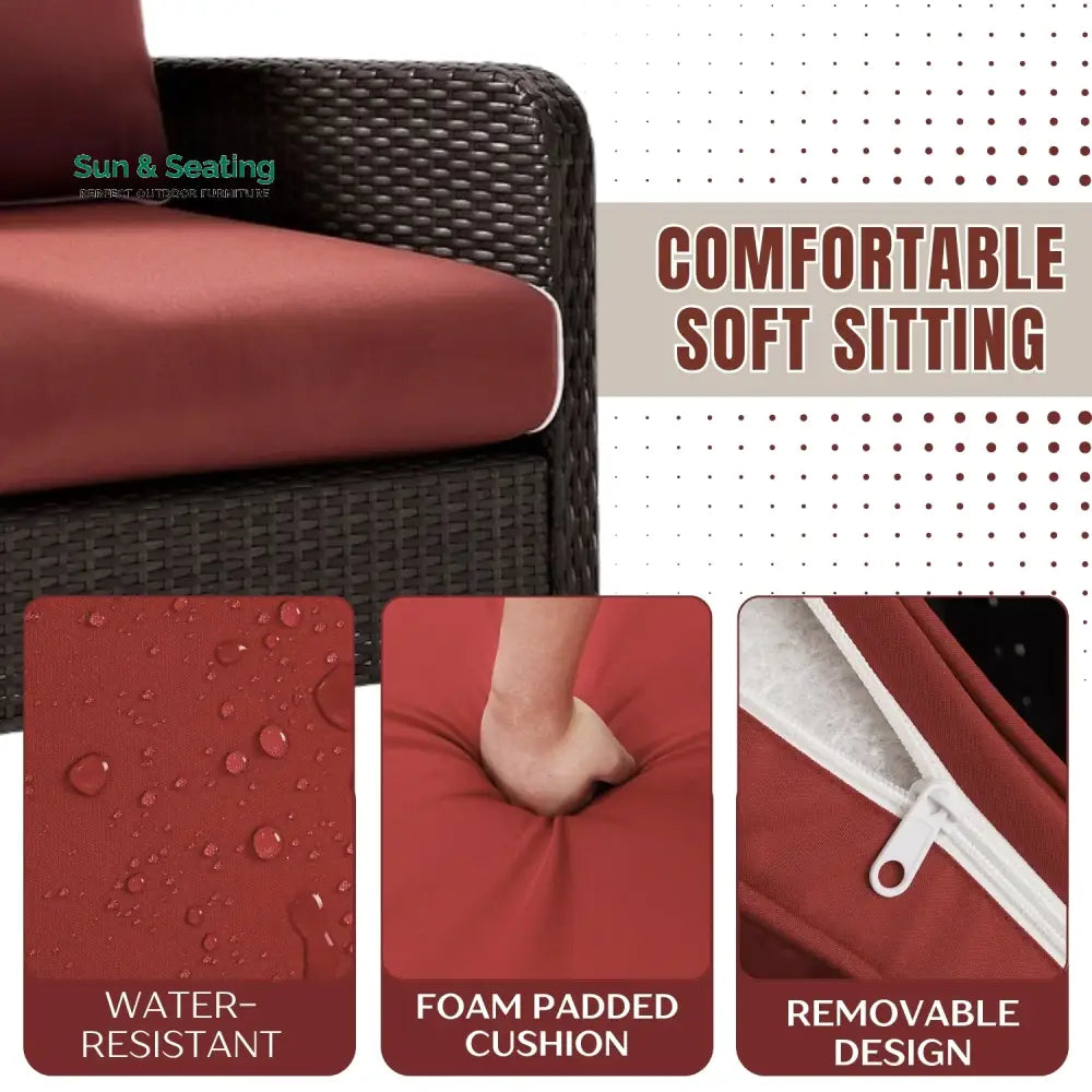 Outdoor Wicker Single Seater Loveseat Sofa Sofa Set