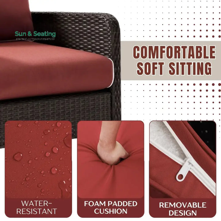 Outdoor Wicker Single Seater Loveseat Sofa Sofa Set