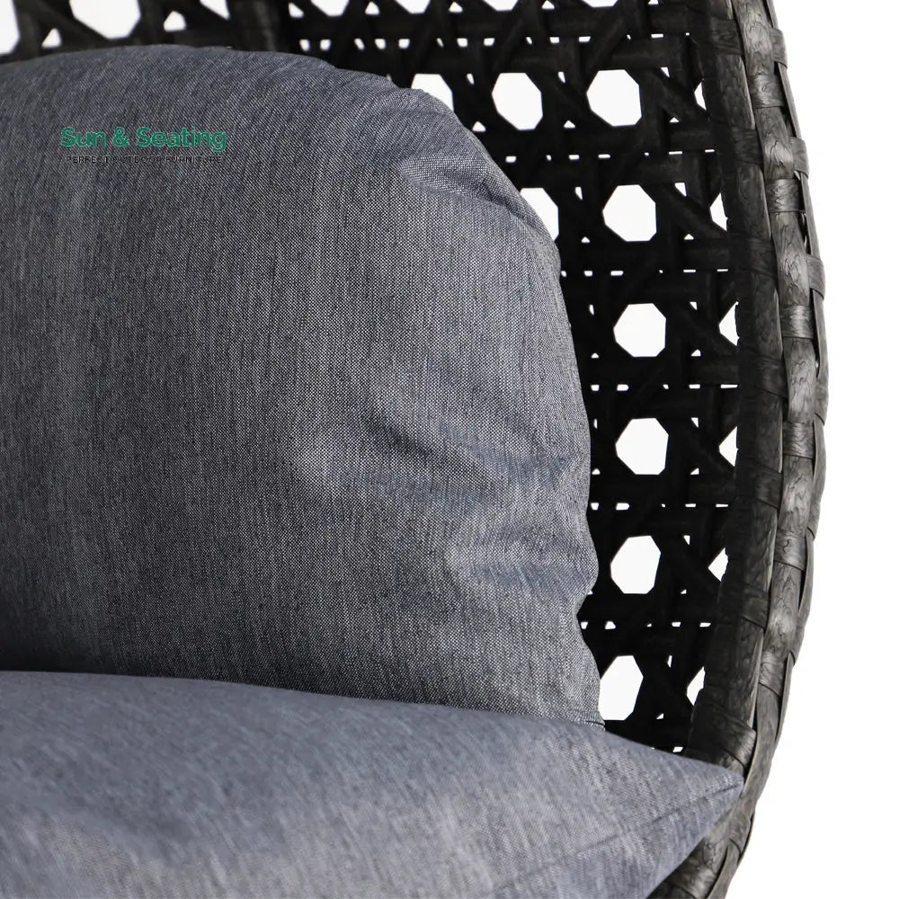 Paccio Double Seater Hanging Swing With Stand For Balcony Garden Swing (Dark Grey) Swings