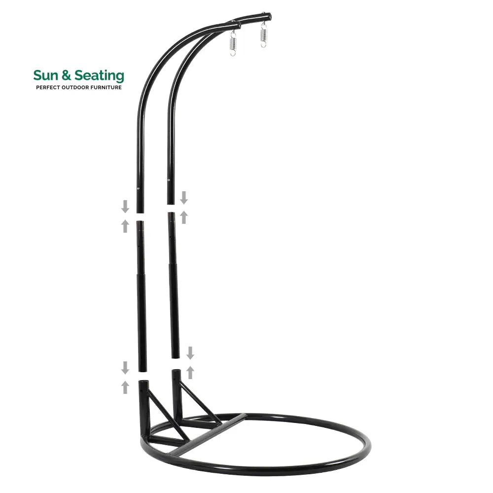 Paccio Double Seater Hanging Swing With Stand For Balcony Garden Swing (Dark Grey) Swings
