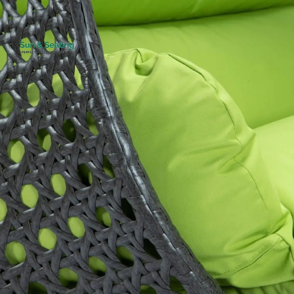 Paccio Double Seater Hanging Swing With Stand For Balcony Garden Swing (Dark Grey) Swings