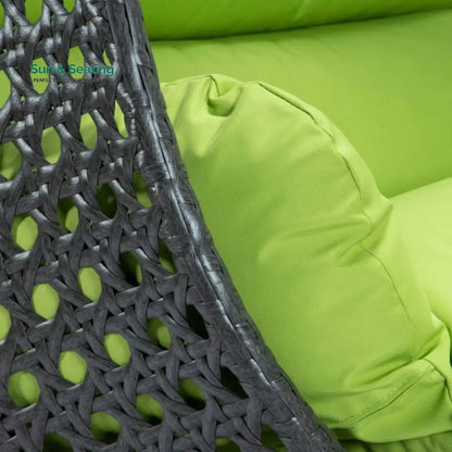 Paccio Double Seater Hanging Swing With Stand For Balcony Garden Swing (Dark Grey) Swings