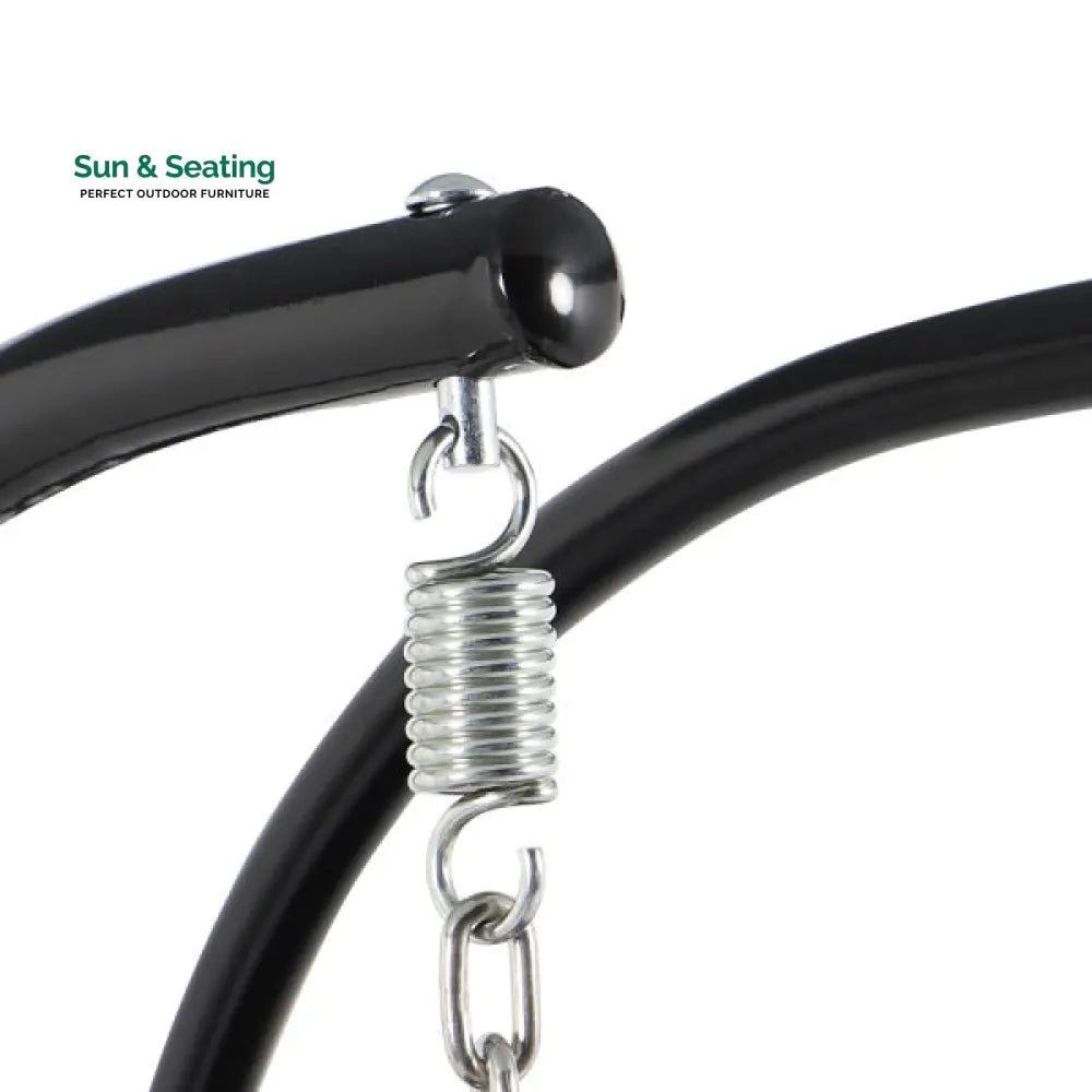 Paccio Double Seater Hanging Swing With Stand For Balcony Garden Swing (Dark Grey) Swings