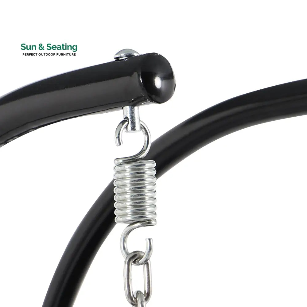 Paccio Double Seater Hanging Swing With Stand For Balcony Garden Swing (Dark Grey) Swings