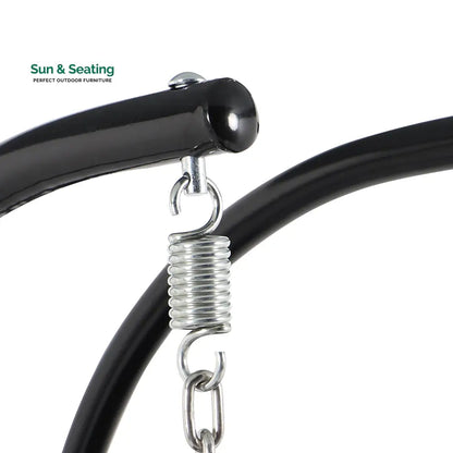 Paccio Double Seater Hanging Swing With Stand For Balcony Garden Swing (Dark Grey) Swings