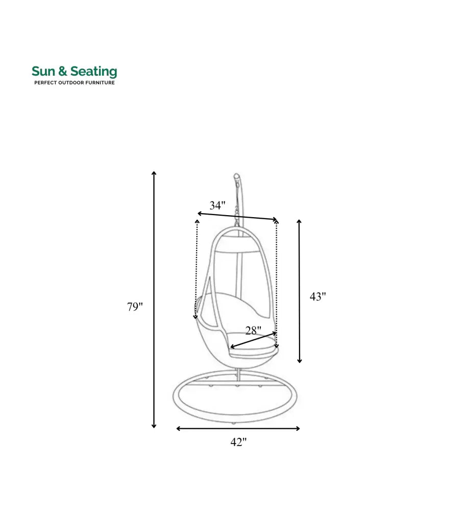 Palazzo Single Seater Hanging Swing With Stand For Balcony Garden Swing (Dark Brown) Swings