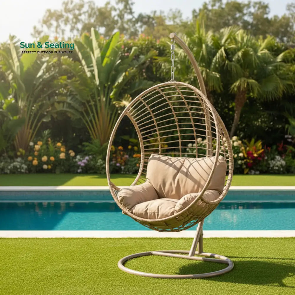 Palerma Single Seater Hanging Swing Without Stand For Balcony Garden Swing (Honey) Swings
