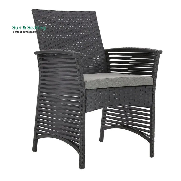 Palermo Outdoor Patio Dining Set 6 Chairs and 1 Table (Black) Dining sets