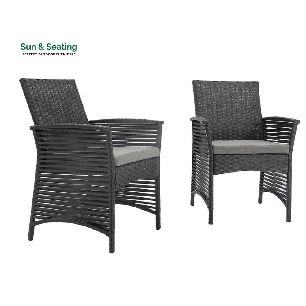 Palermo Outdoor Patio Dining Set 6 Chairs and 1 Table (Black) Dining sets