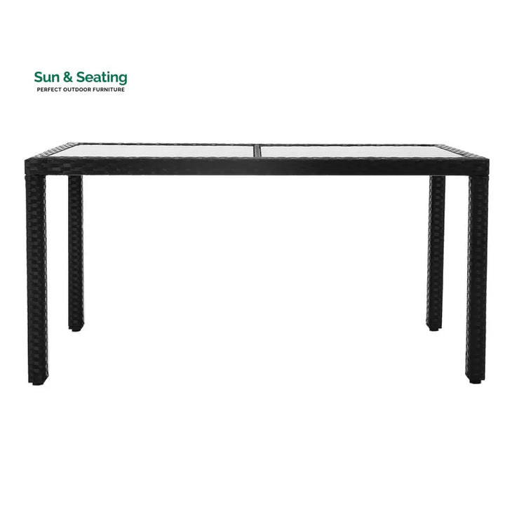 Palermo Outdoor Patio Dining Set 6 Chairs and 1 Table (Black) Dining sets