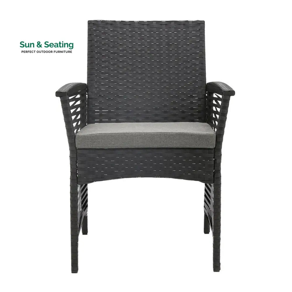 Palermo Outdoor Patio Dining Set 6 Chairs and 1 Table (Black) Dining sets