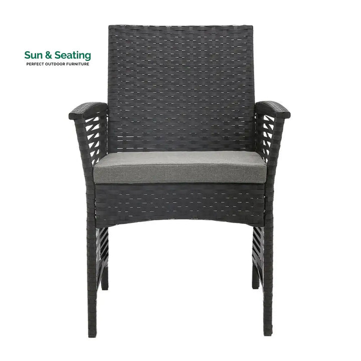 Palermo Outdoor Patio Dining Set 6 Chairs and 1 Table (Black) Dining sets