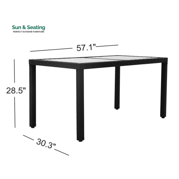 Palermo Outdoor Patio Dining Set 6 Chairs and 1 Table (Black) Dining sets